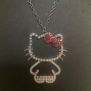 Sanrio Hello Kitty Sterling Silver Charm Pendant Necklace